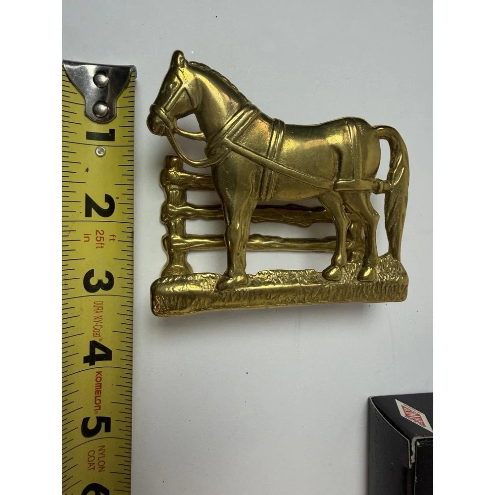 Brass Horse‎ Letter Napkin Holder Business Cards Desk Organizer Made Italy